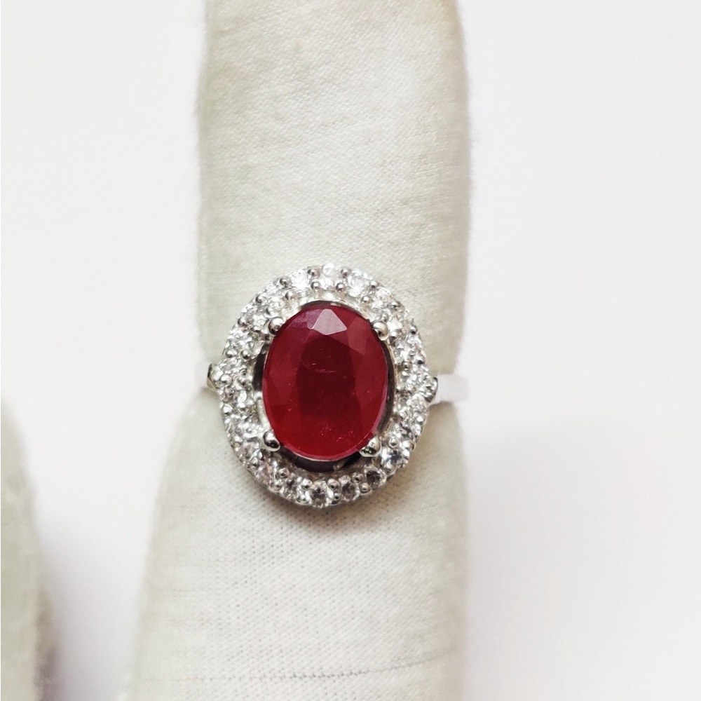 Ruby Cocktail Ring Ruby Cluster Ring 5 Ct Ruby Si… - image 2